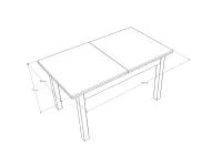 Berta asztal (160x90+40) méretrajz